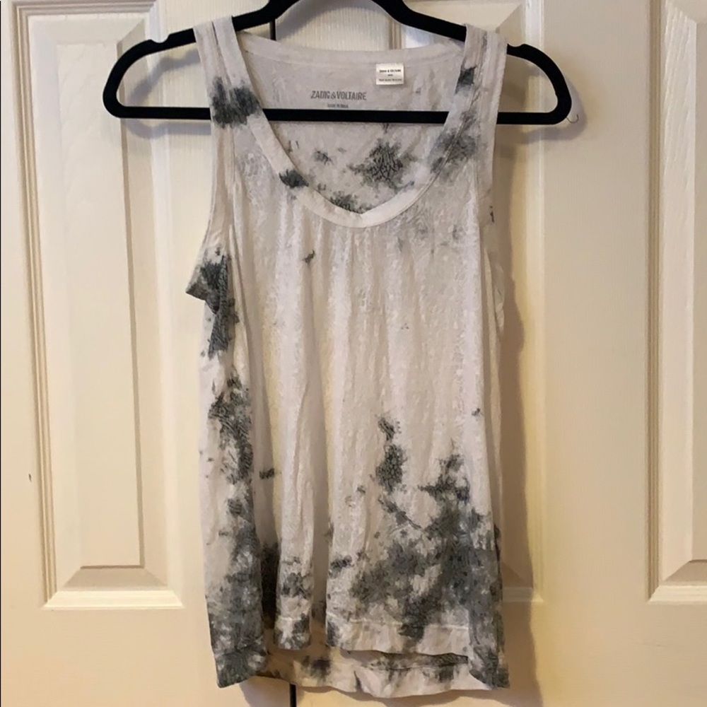 Zadig & Voltaire white tie dye tank top
